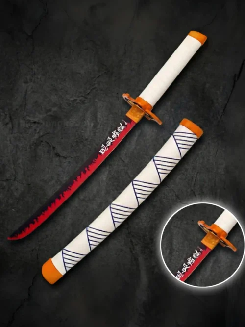 Rengoku Kyojuro Nichirin Katana with Stand | Demon Slayer Flame Hashira Sword