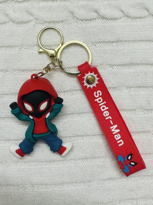 Spider-Man 3D Rubber Keychain – Green Hoodie Edition
