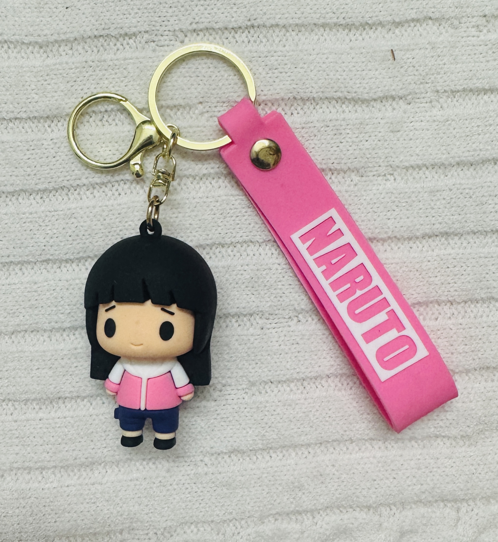 Hinata Hyuga 3D Rubber Keychain – Naruto Anime Collectible