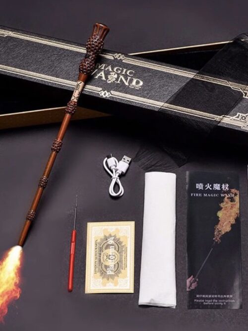 HP Albus Dumbledore Fire Wand with Collector Card | Premium Quality Wizard Collectible