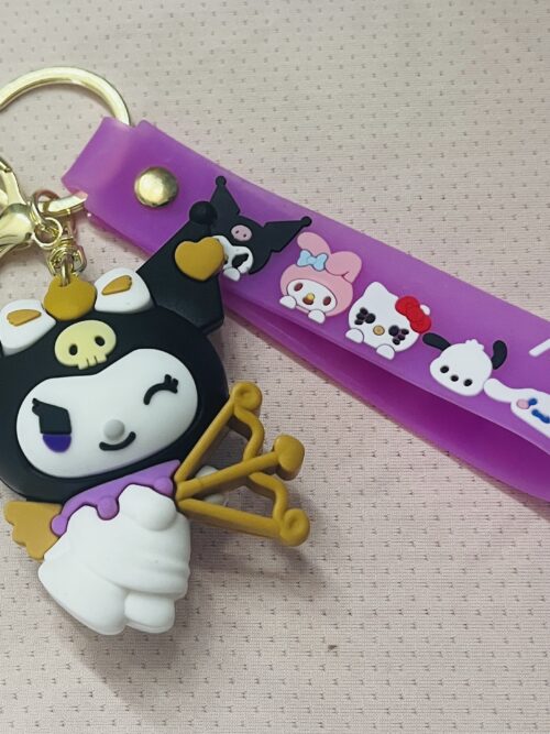 Kuromi 3D Rubber Keychain – Cute Sanrio Collectible 9