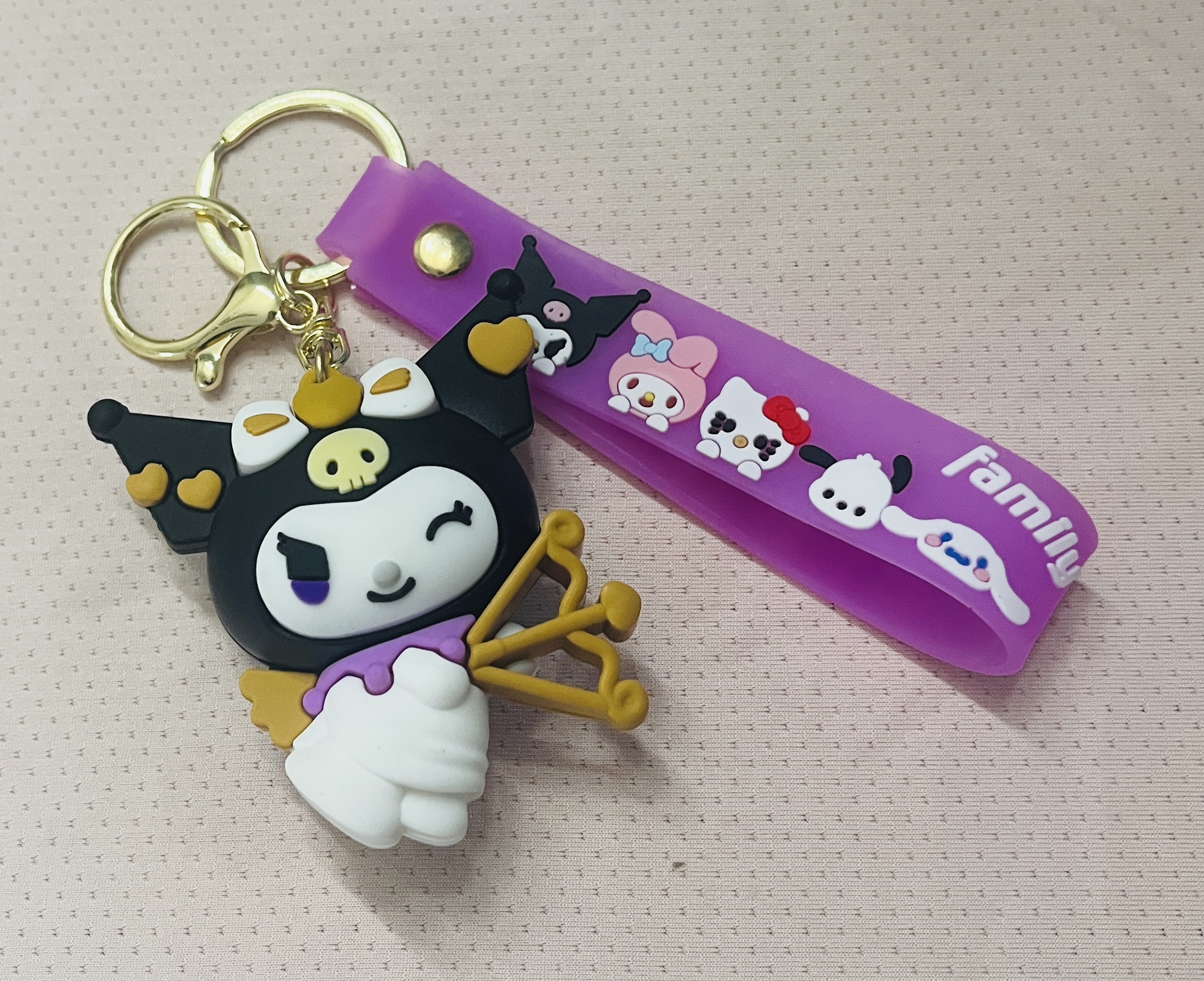 Kuromi 3D Rubber Keychain – Cute Sanrio Collectible 9