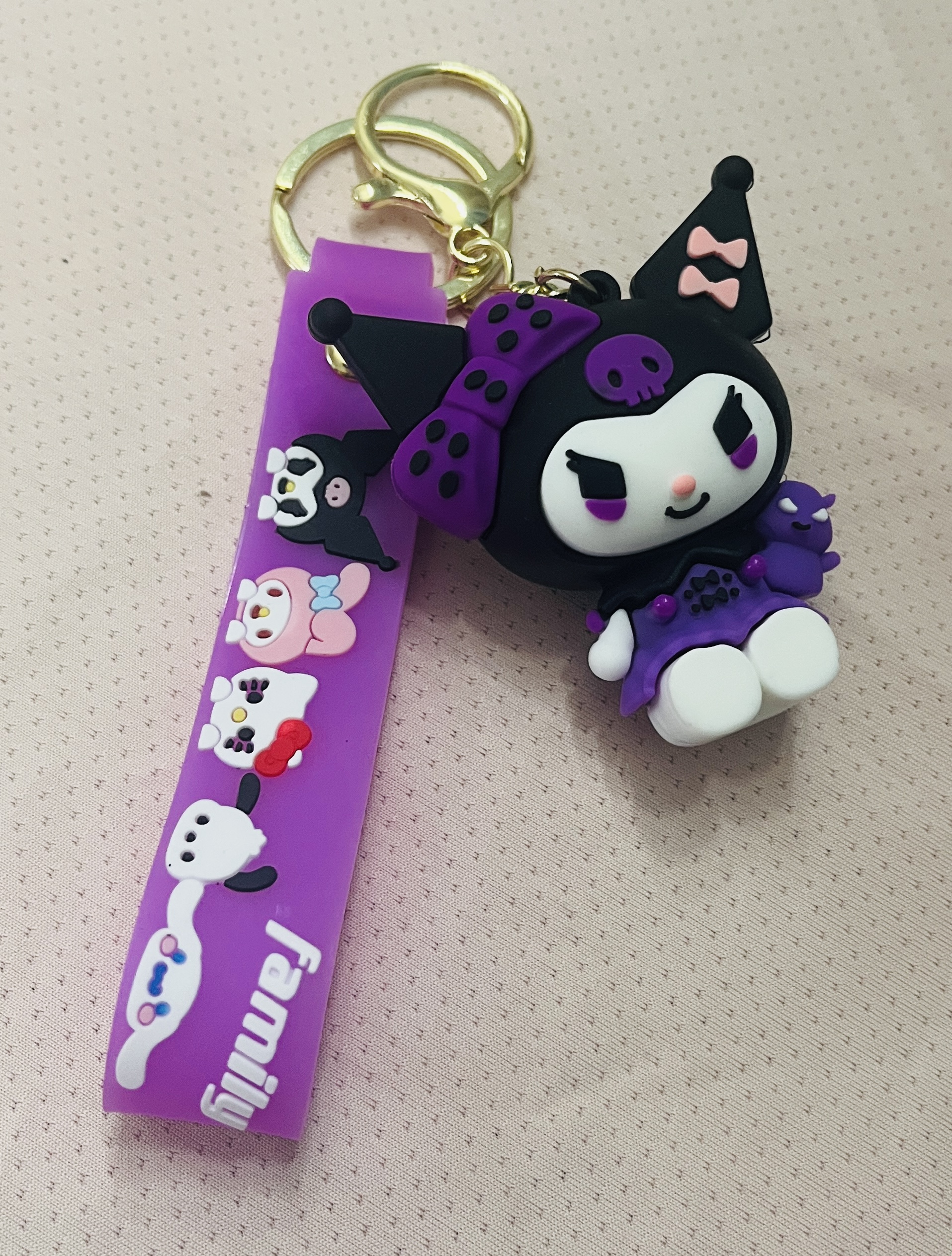 Kuromi 3D Rubber Keychain – Cute Sanrio Collectible