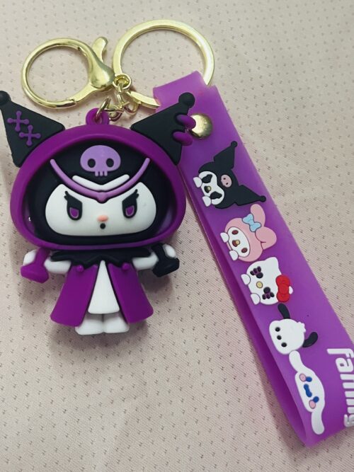 Kuromi 3D Rubber Keychain – Cute Sanrio Collectible 5