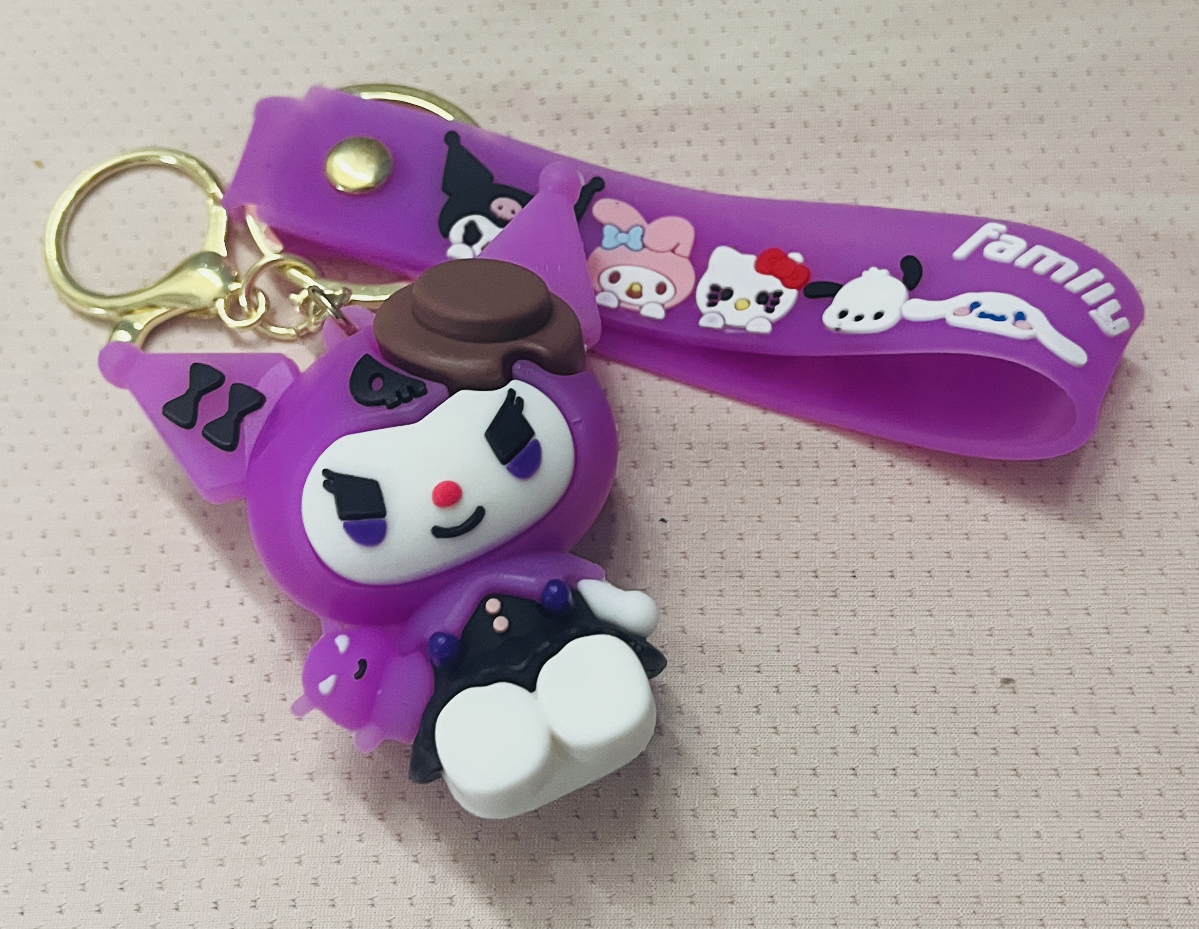 Kuromi 3D Rubber Keychain – Cute Sanrio Collectible 4