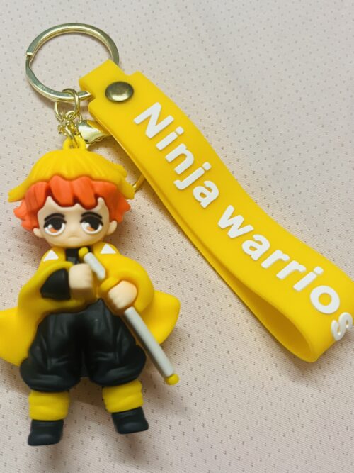 Zenitsu Agatsuma 3D Rubber Keychain – Demon Slayer Anime Collectible