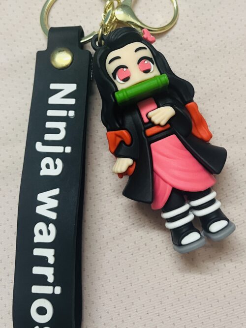 Nezuko Kamado 3D Rubber Keychain – Demon Slayer Anime Collectible